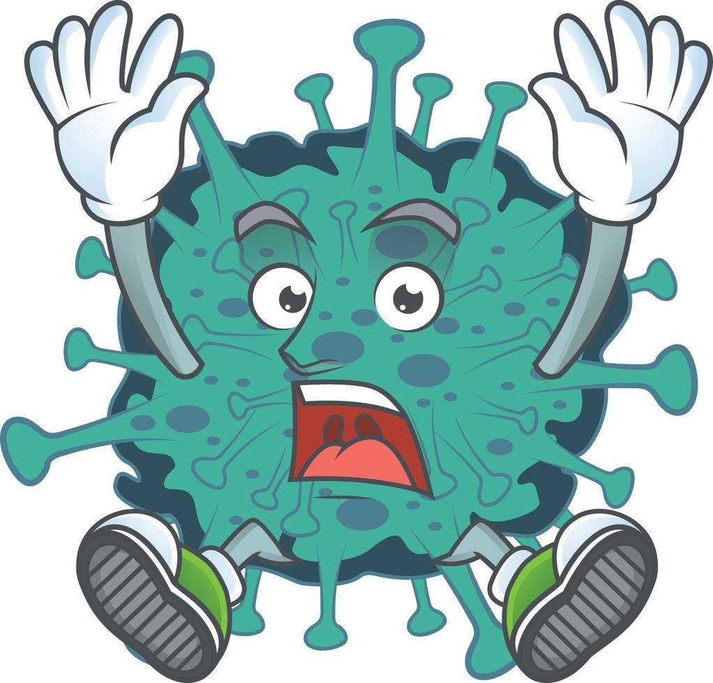 A cartoon character of critical coronavirus vector