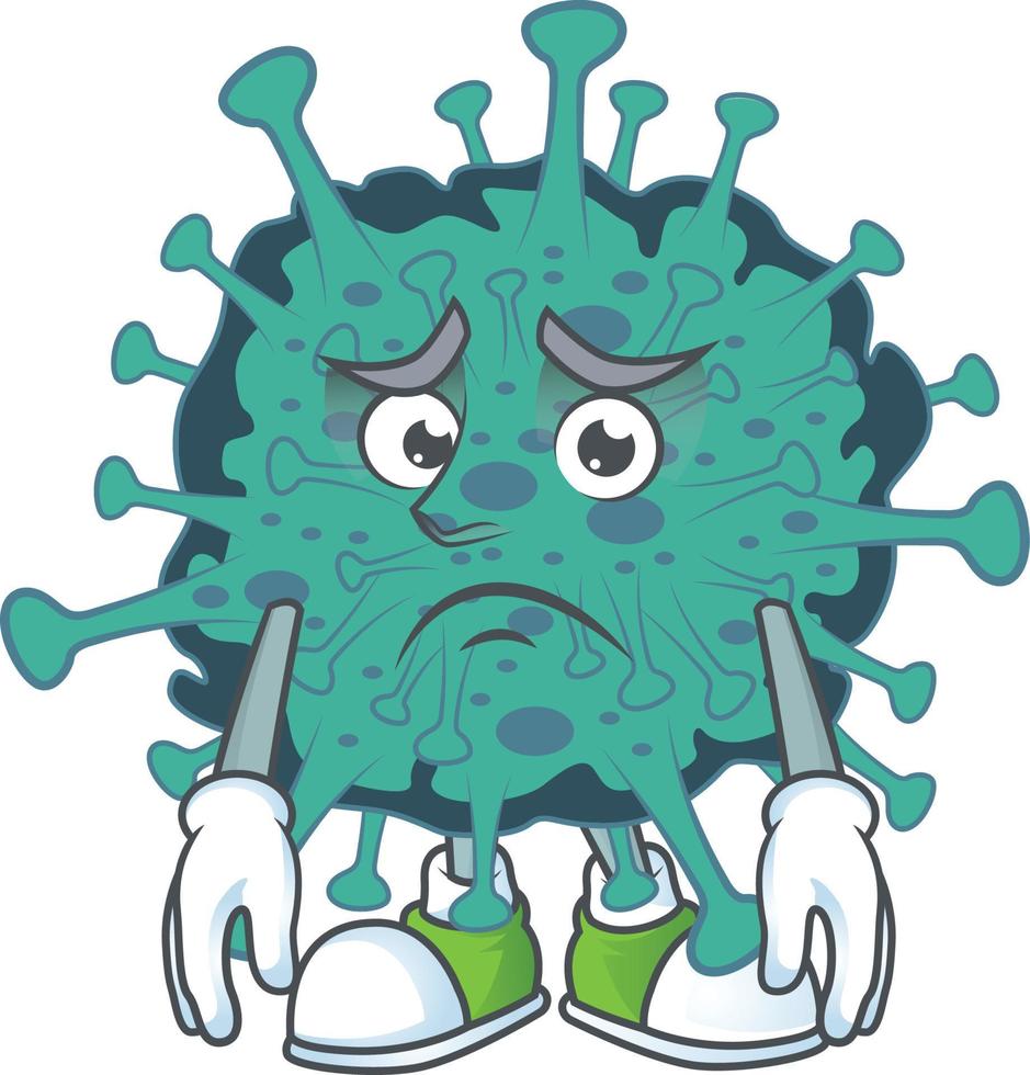 A cartoon character of critical coronavirus vector
