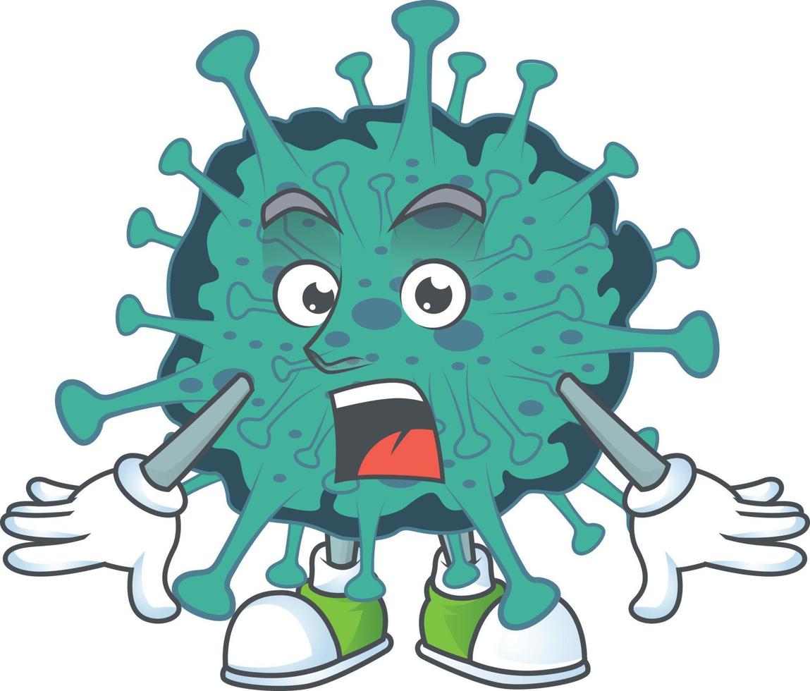 A cartoon character of critical coronavirus vector