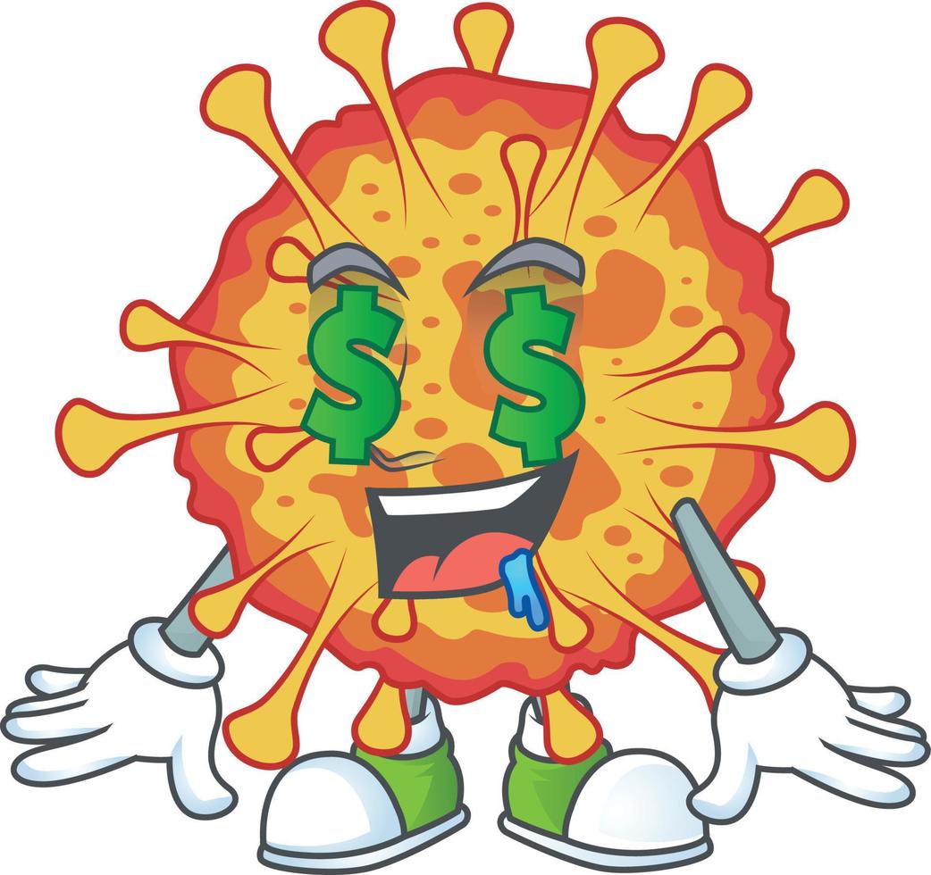 A cartoon character of epidemic COVID19 vector
