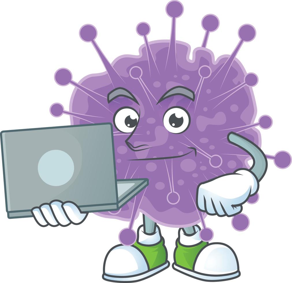 un dibujos animados personaje de coronavirus influenza vector