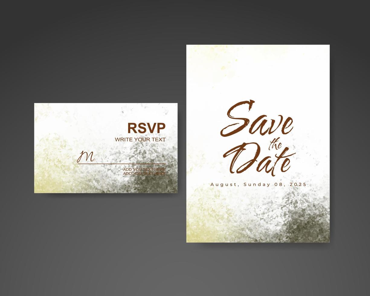 Wedding invitation with abstract watercolor background vector