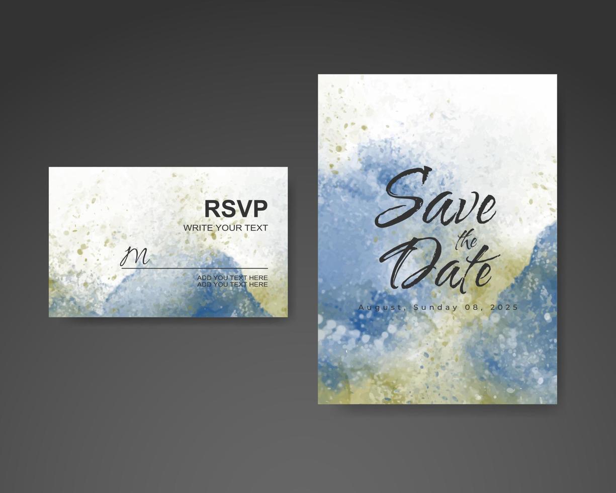 Wedding invitation with abstract watercolor background vector