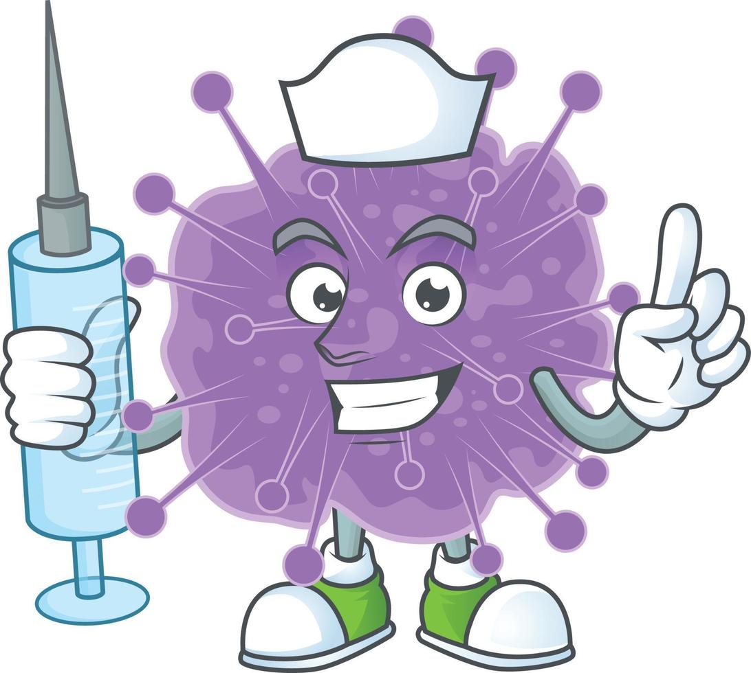 A cartoon character of coronavirus influenza vector