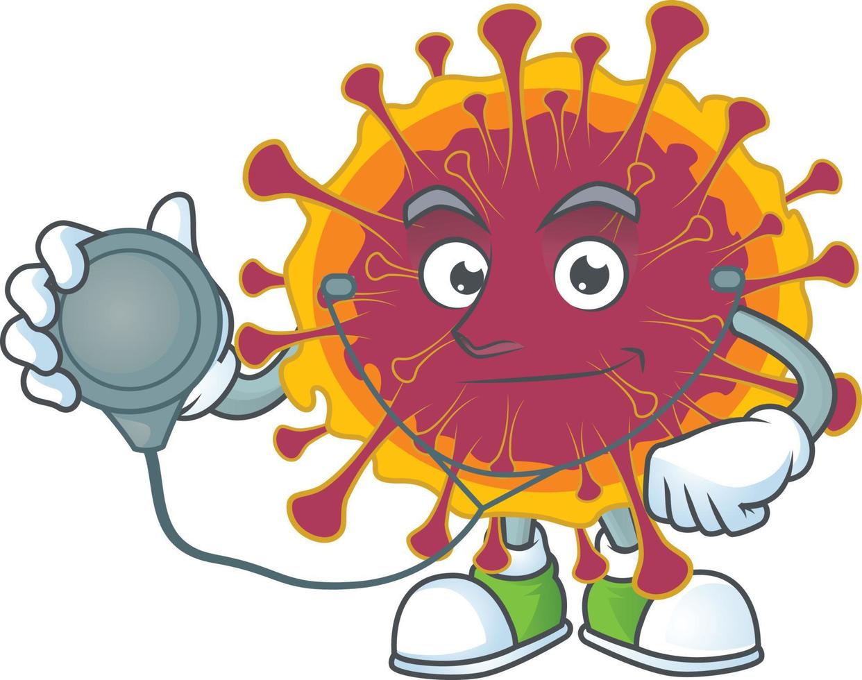 A cartoon character of spreading coronavirus vector