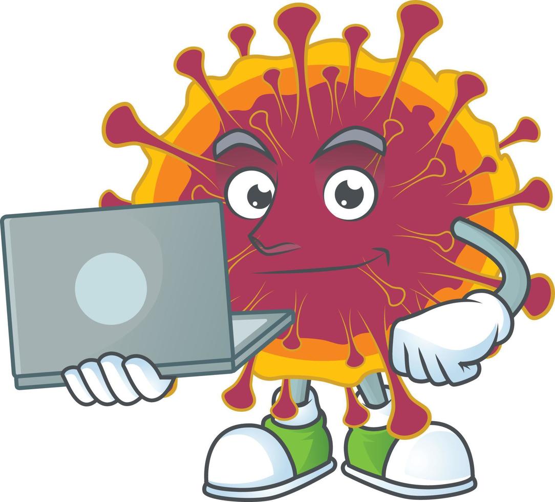 A cartoon character of spreading coronavirus vector