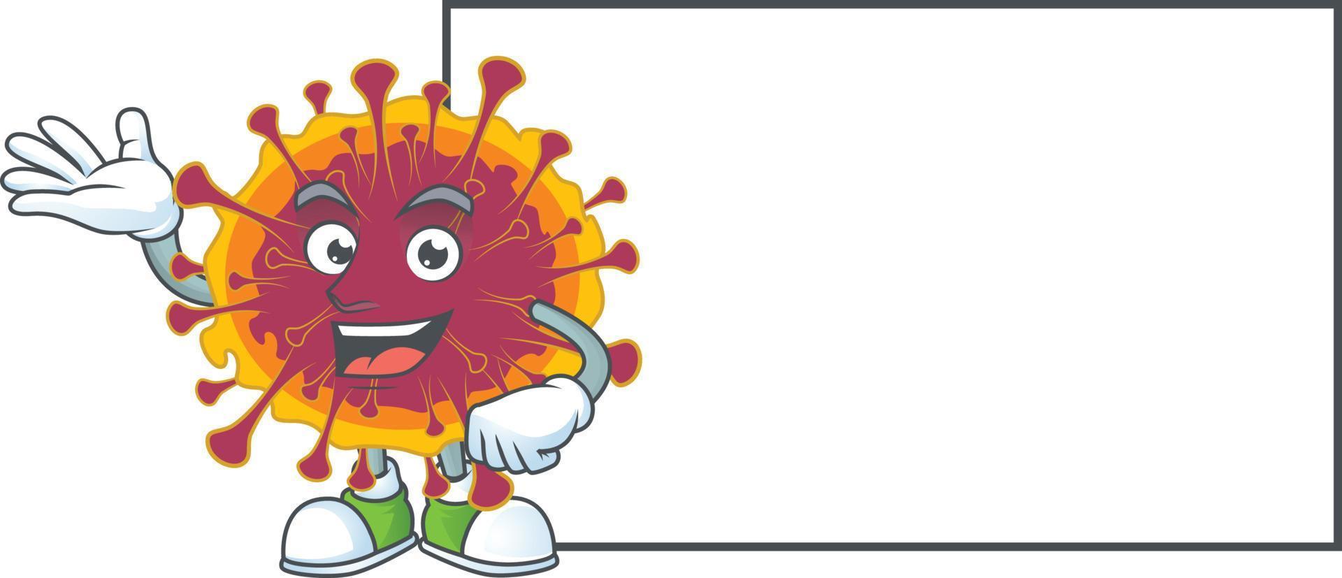 A cartoon character of spreading coronavirus vector