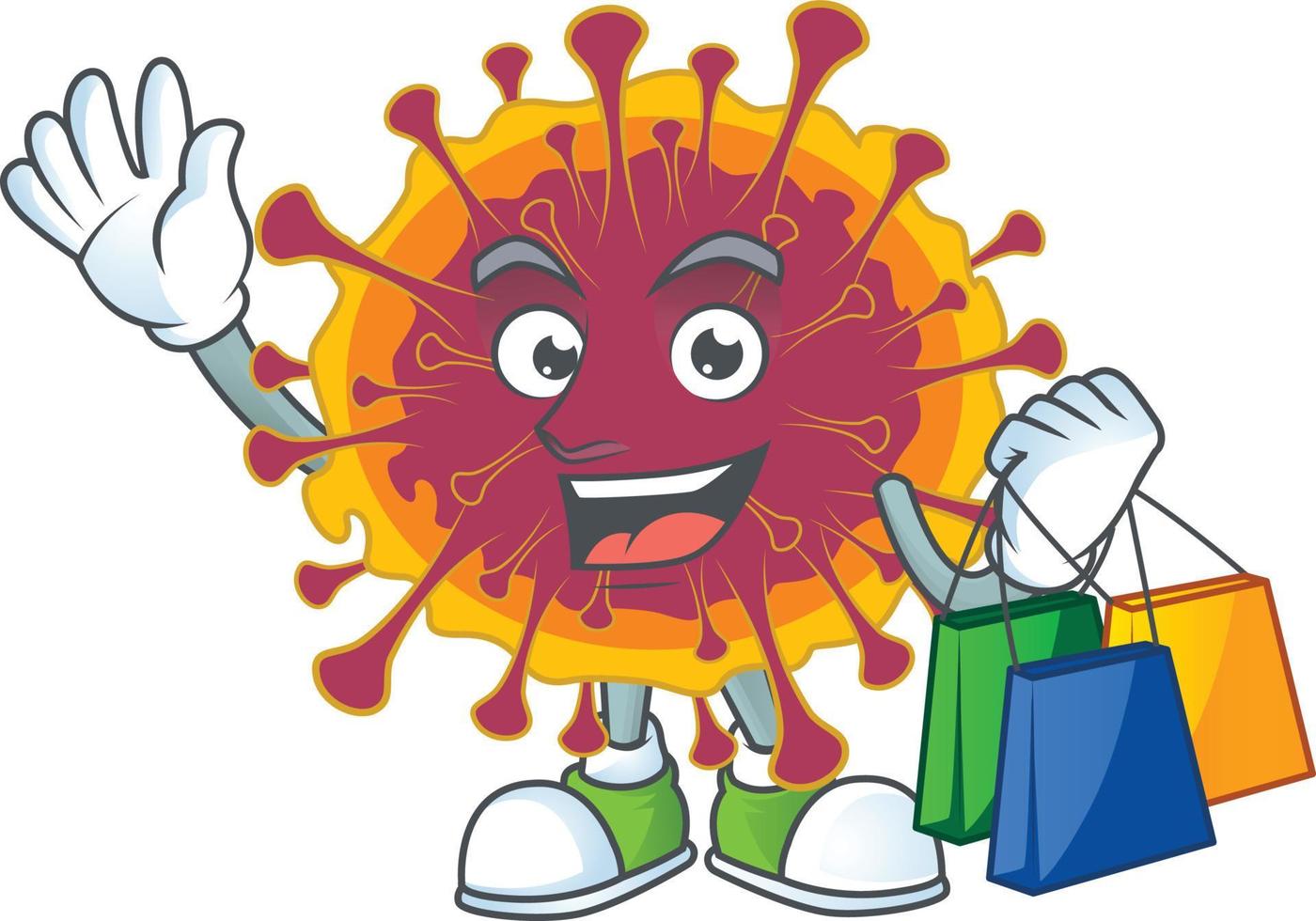 A cartoon character of spreading coronavirus vector
