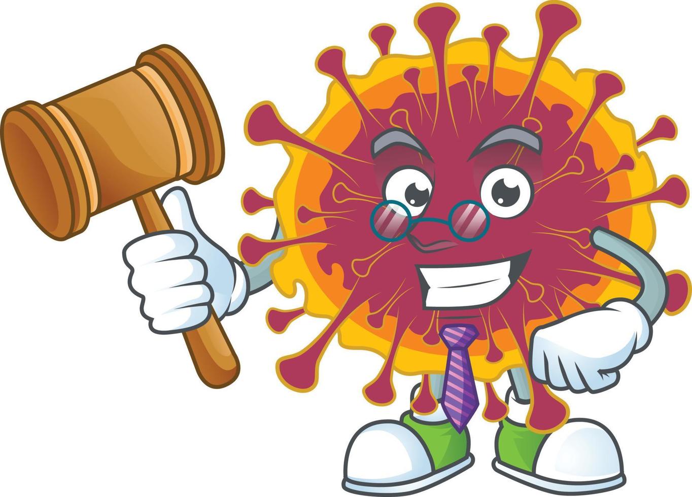 A cartoon character of spreading coronavirus vector