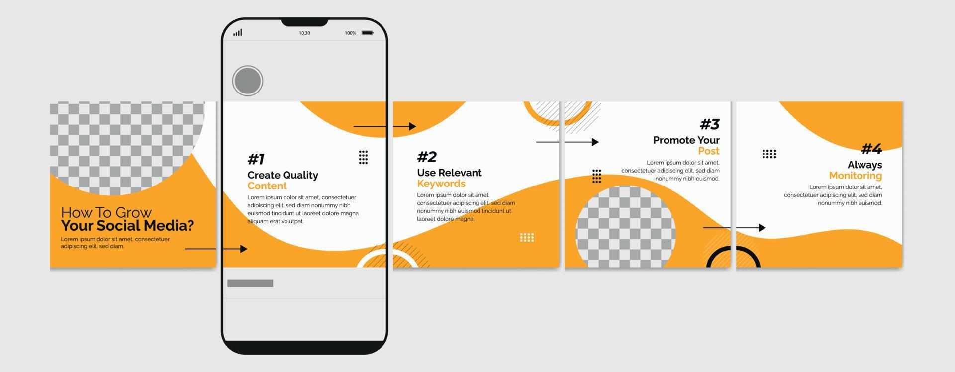 Carousel Template Social Media Post Design Set Of Instagram Carousel