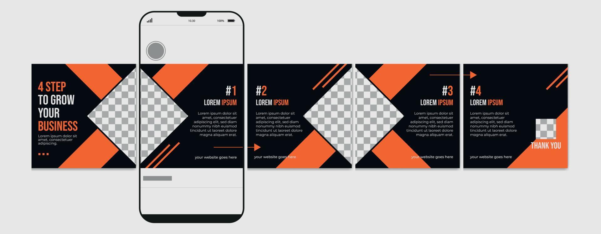 Carousel Template Social Media Post Design Set Of Instagram Carousel