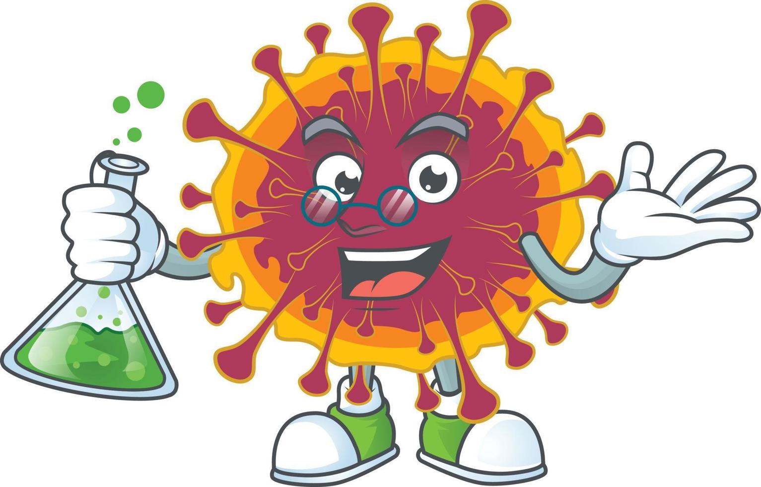 A cartoon character of spreading coronavirus vector