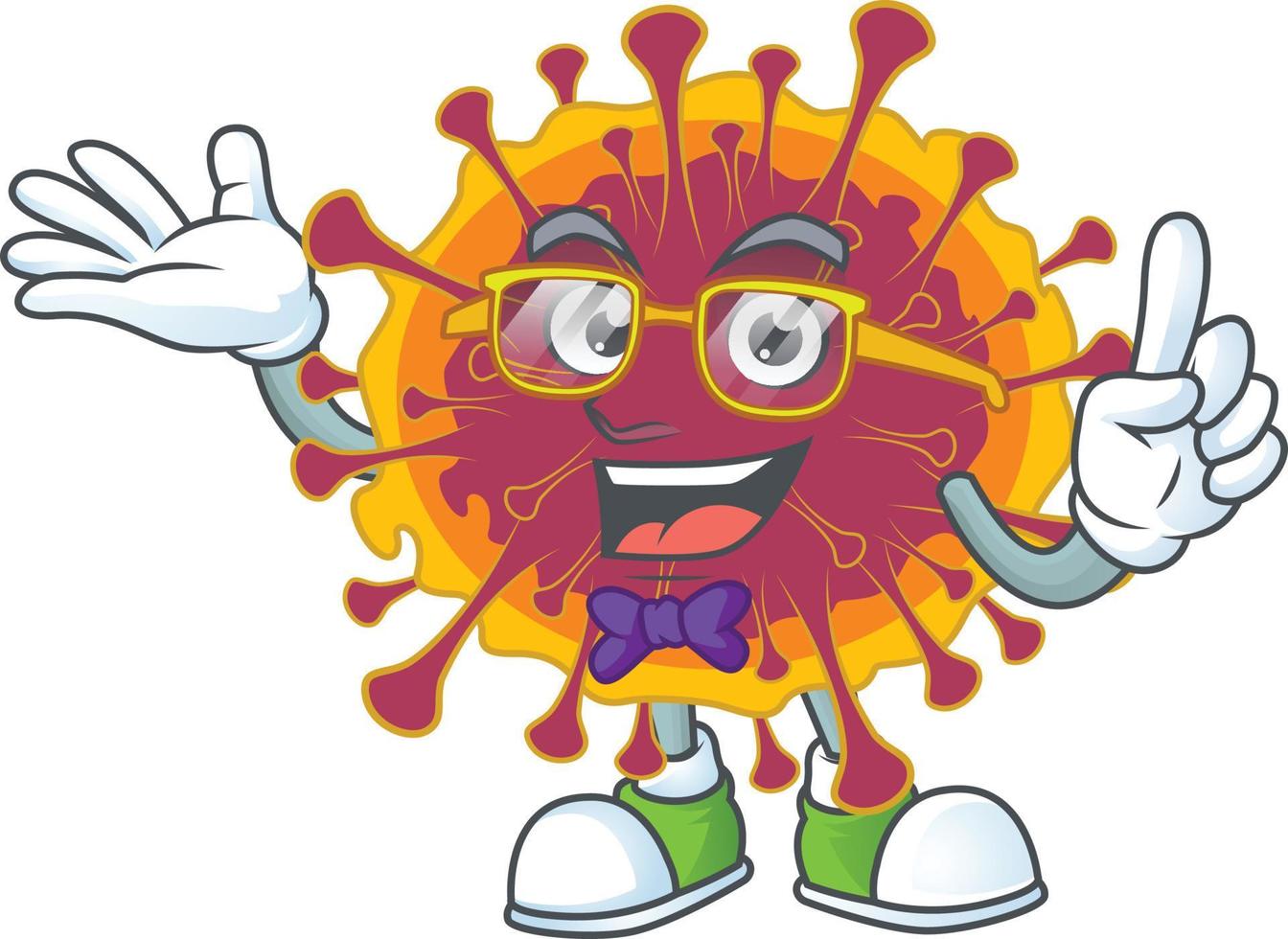 un dibujos animados personaje de extensión coronavirus vector