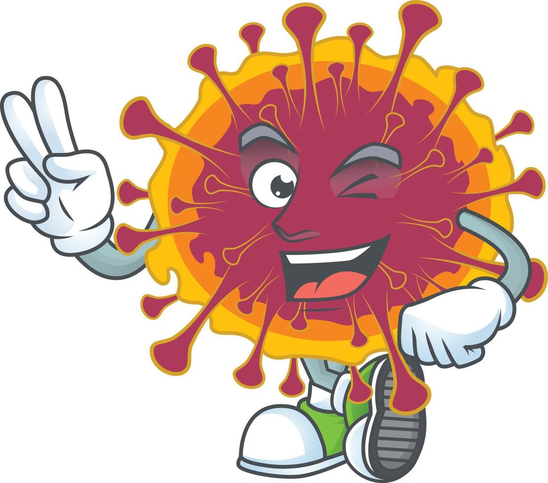 A cartoon character of spreading coronavirus vector