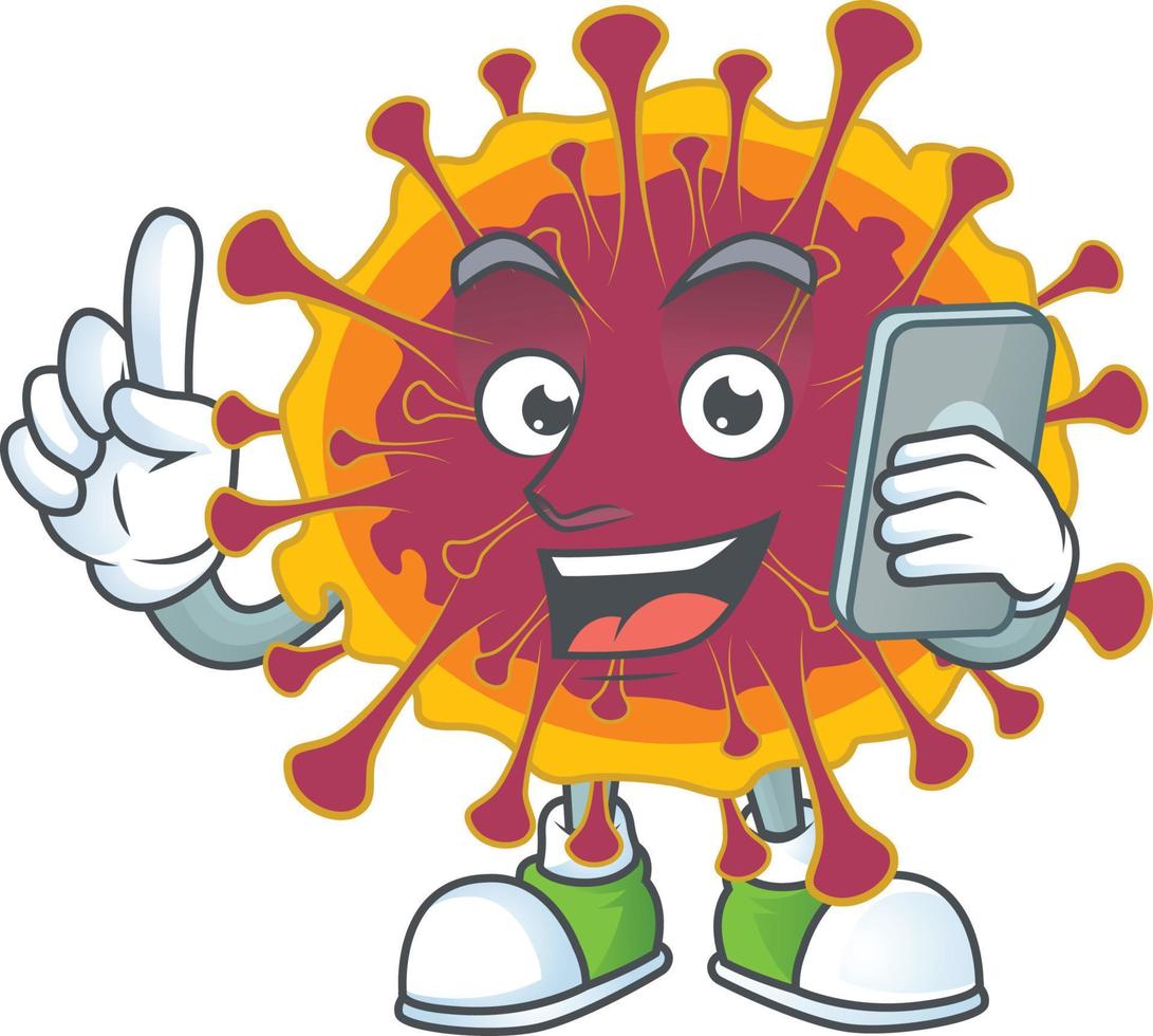A cartoon character of spreading coronavirus vector
