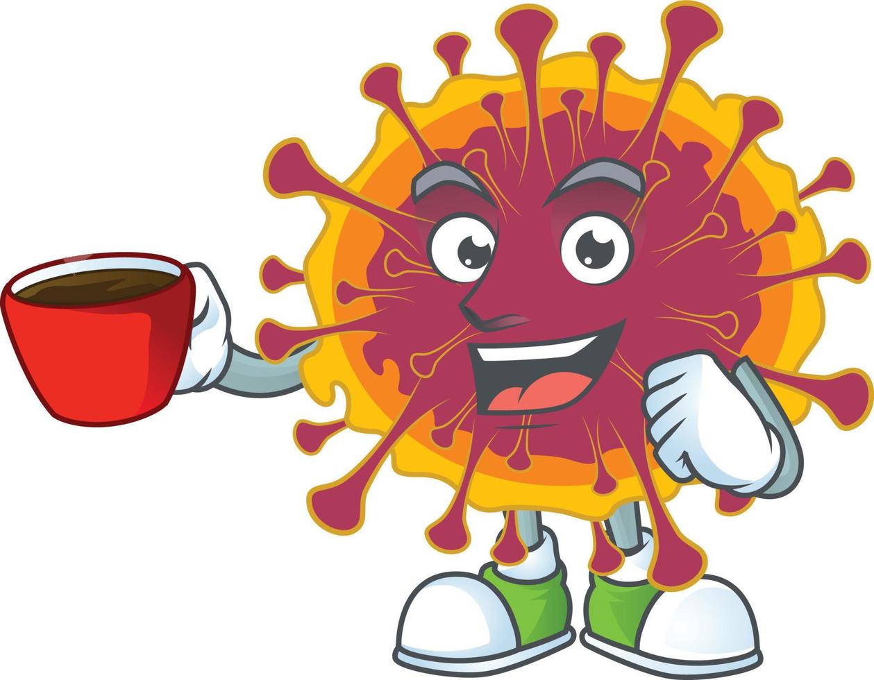 A cartoon character of spreading coronavirus vector