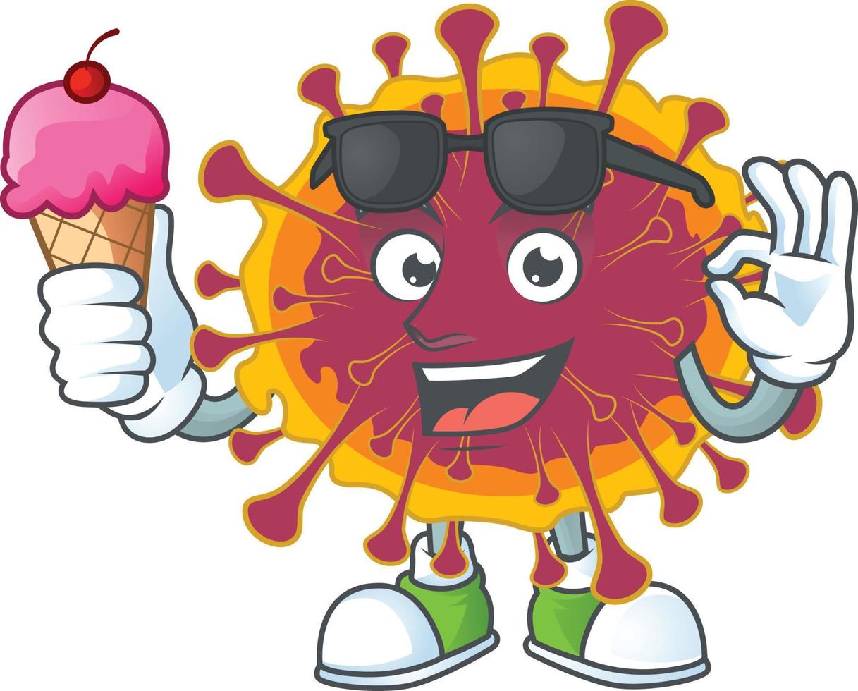 A cartoon character of spreading coronavirus vector