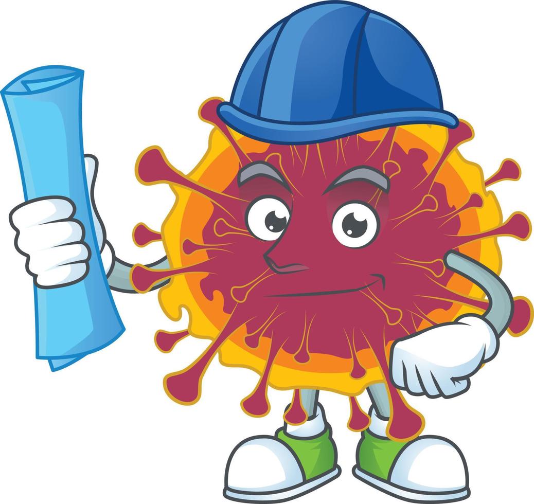 A cartoon character of spreading coronavirus vector