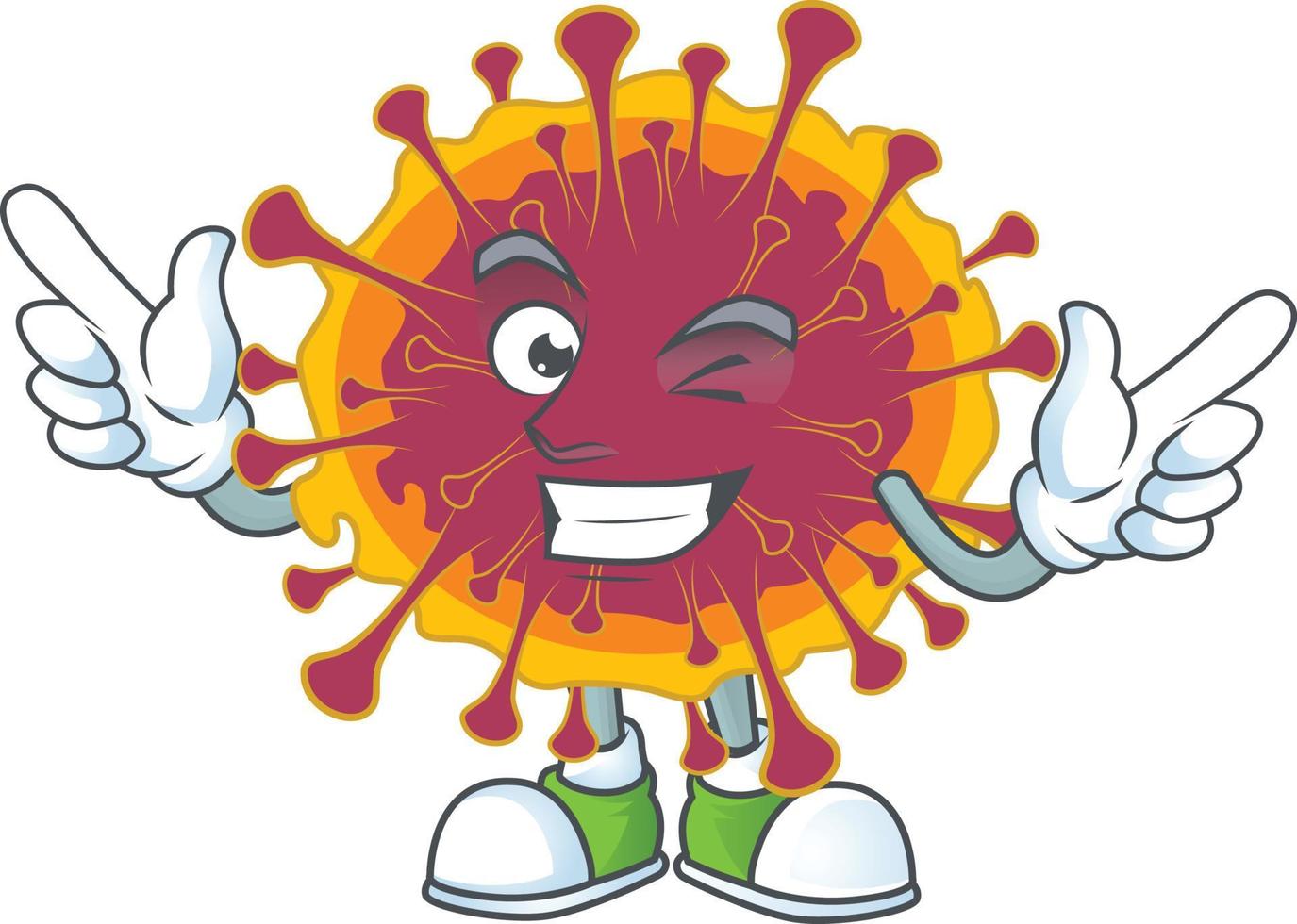A cartoon character of spreading coronavirus vector