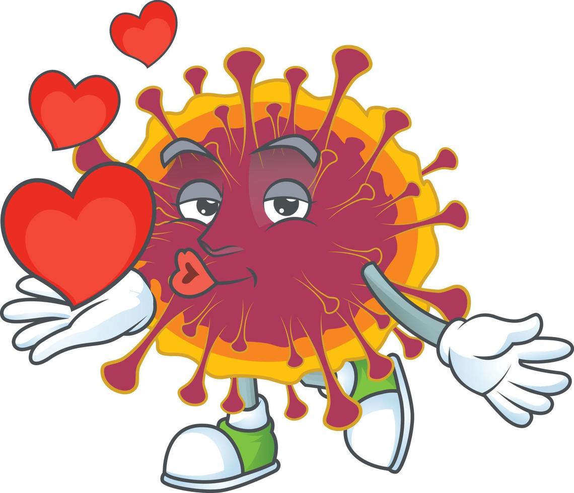 A cartoon character of spreading coronavirus vector