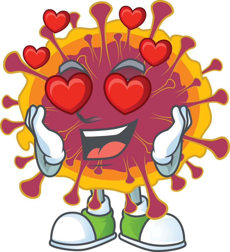 A cartoon character of spreading coronavirus vector