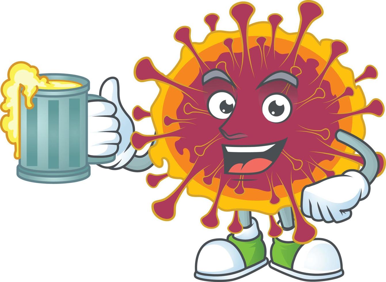 A cartoon character of spreading coronavirus vector