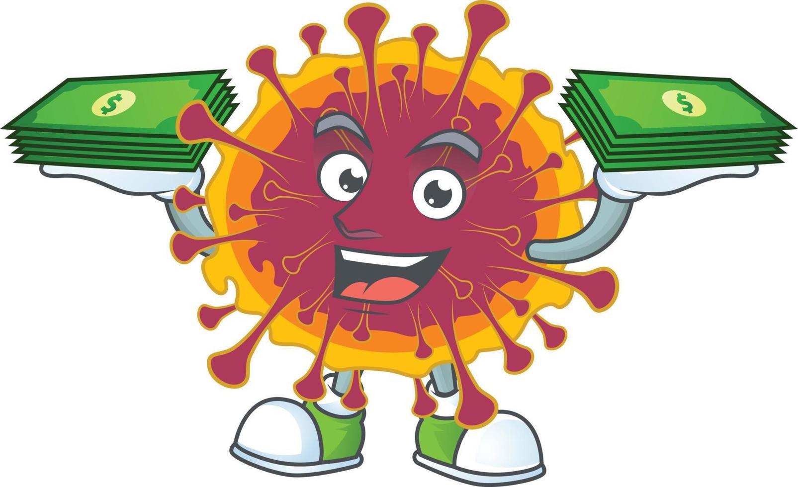 A cartoon character of spreading coronavirus vector