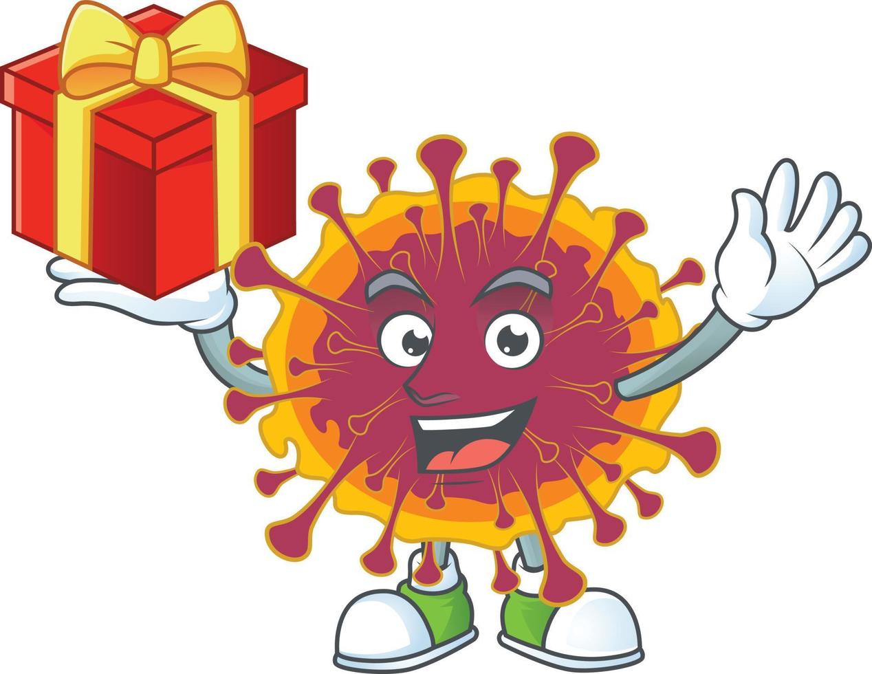 A cartoon character of spreading coronavirus vector