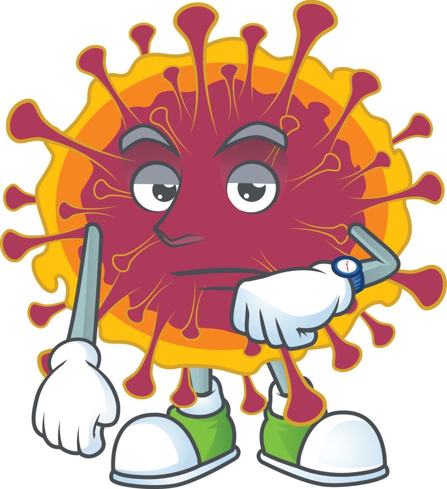A cartoon character of spreading coronavirus vector