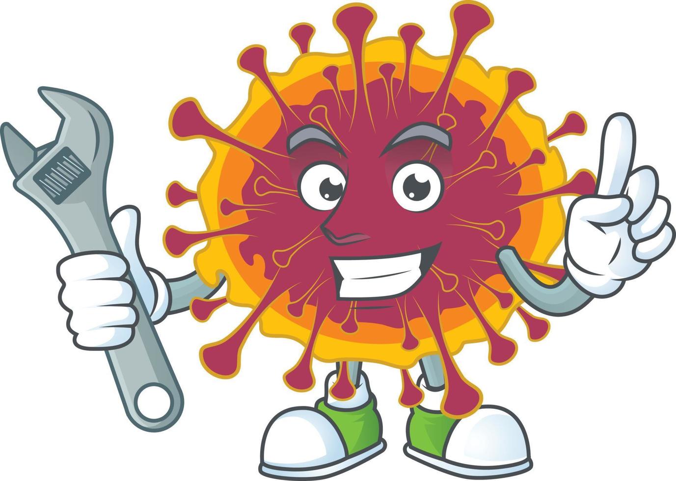 A cartoon character of spreading coronavirus vector