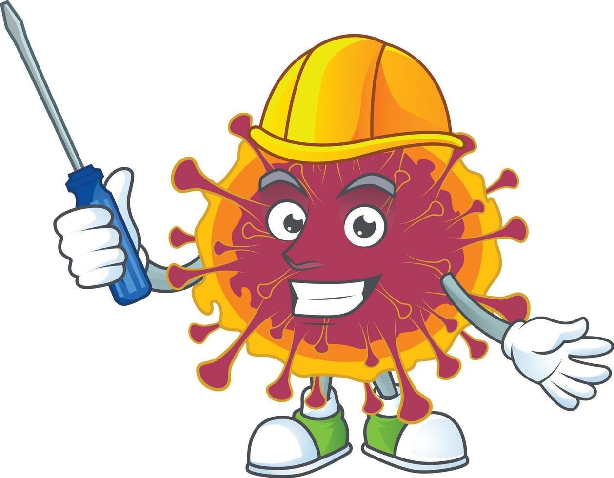 A cartoon character of spreading coronavirus vector