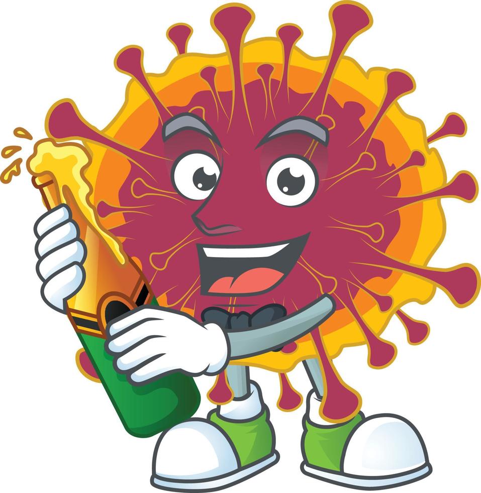 A cartoon character of spreading coronavirus vector