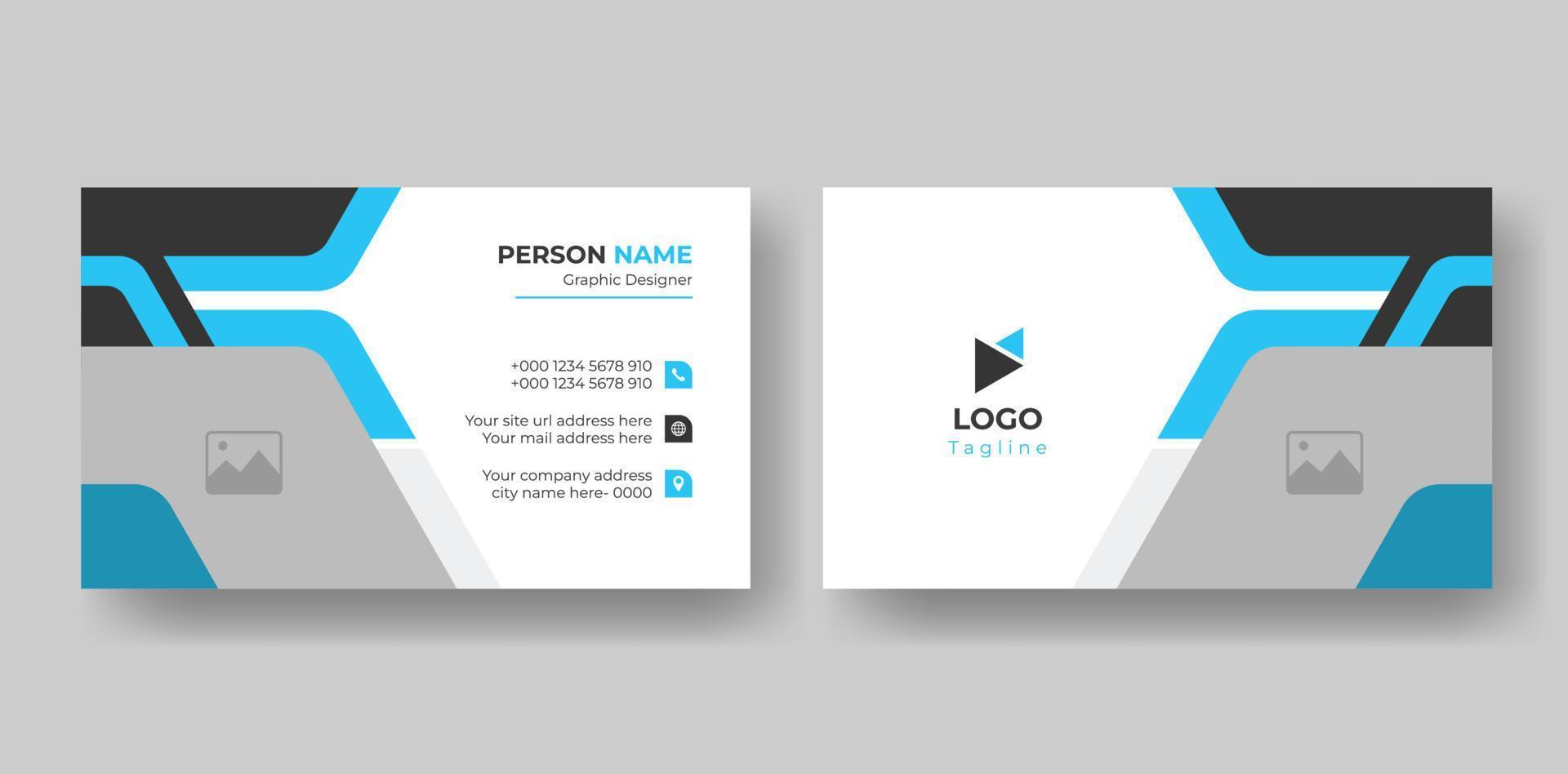 moderno y creativo corporativo horizontal doble cara negocio tarjeta diseño diseño con forma. vector