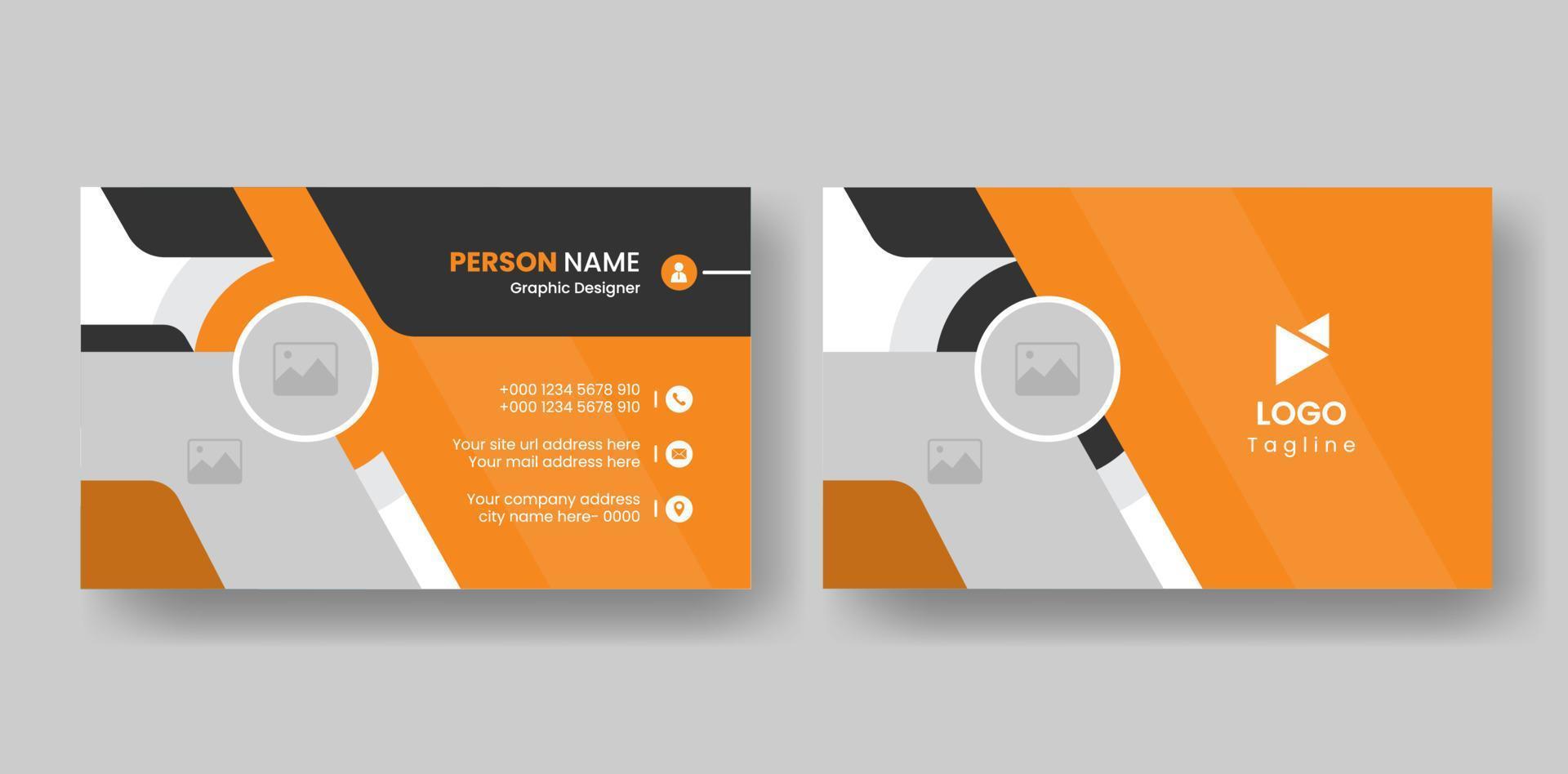 moderno doble cara personal negocio tarjeta diseño diseño para impresión. vector horizontal negocio tarjeta diseño con creativo formas