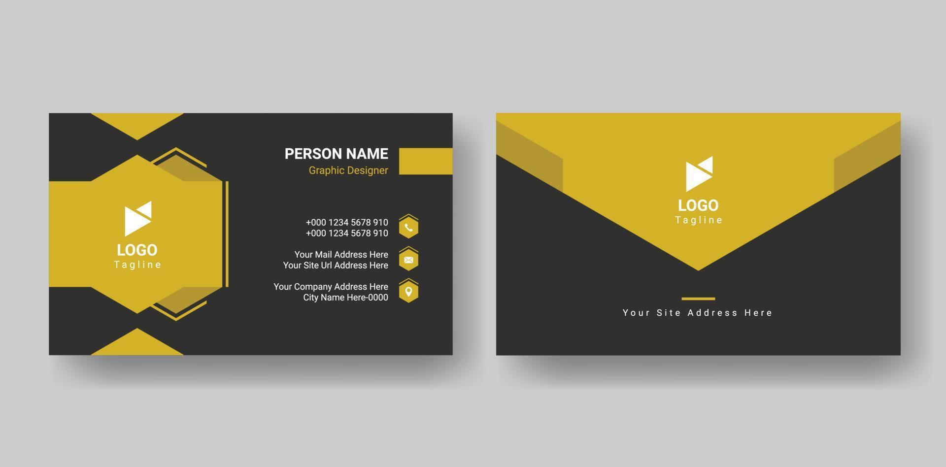 moderno doble cara personal negocio tarjeta diseño diseño para impresión. vector horizontal negocio tarjeta diseño con creativo formas