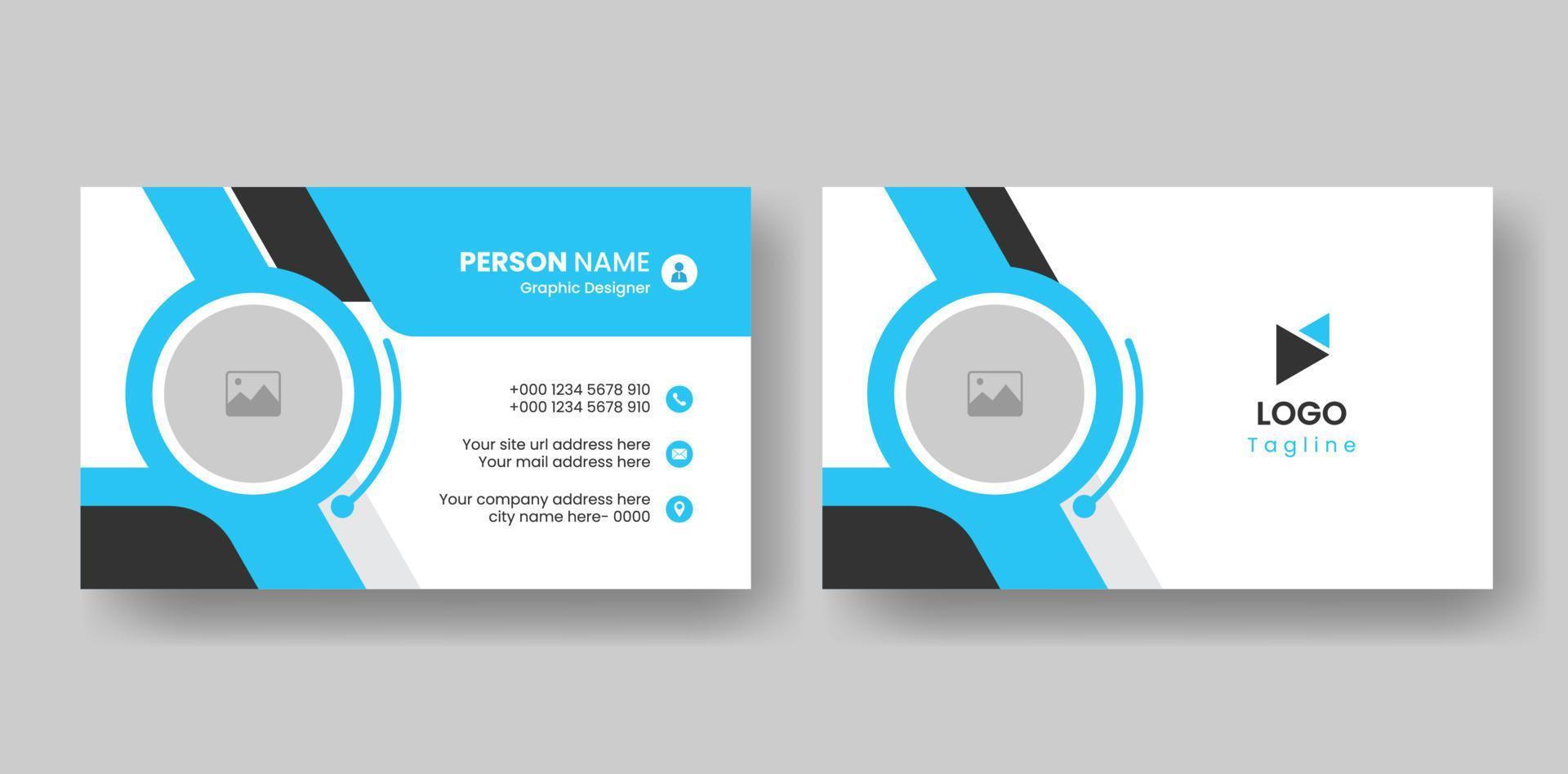 Modern doublesided personal business card Layout design for printing