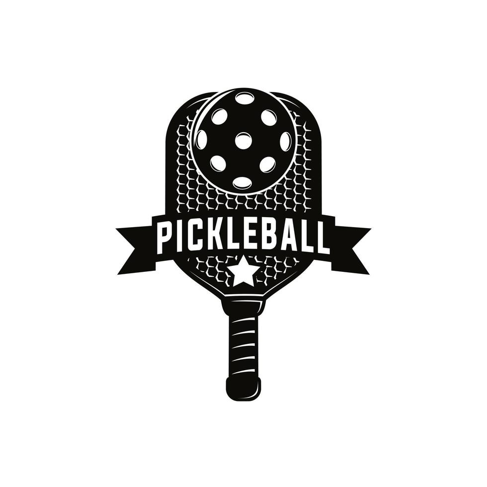 pickle ball sport graphic template. pickleball club game tournament vector illustration.