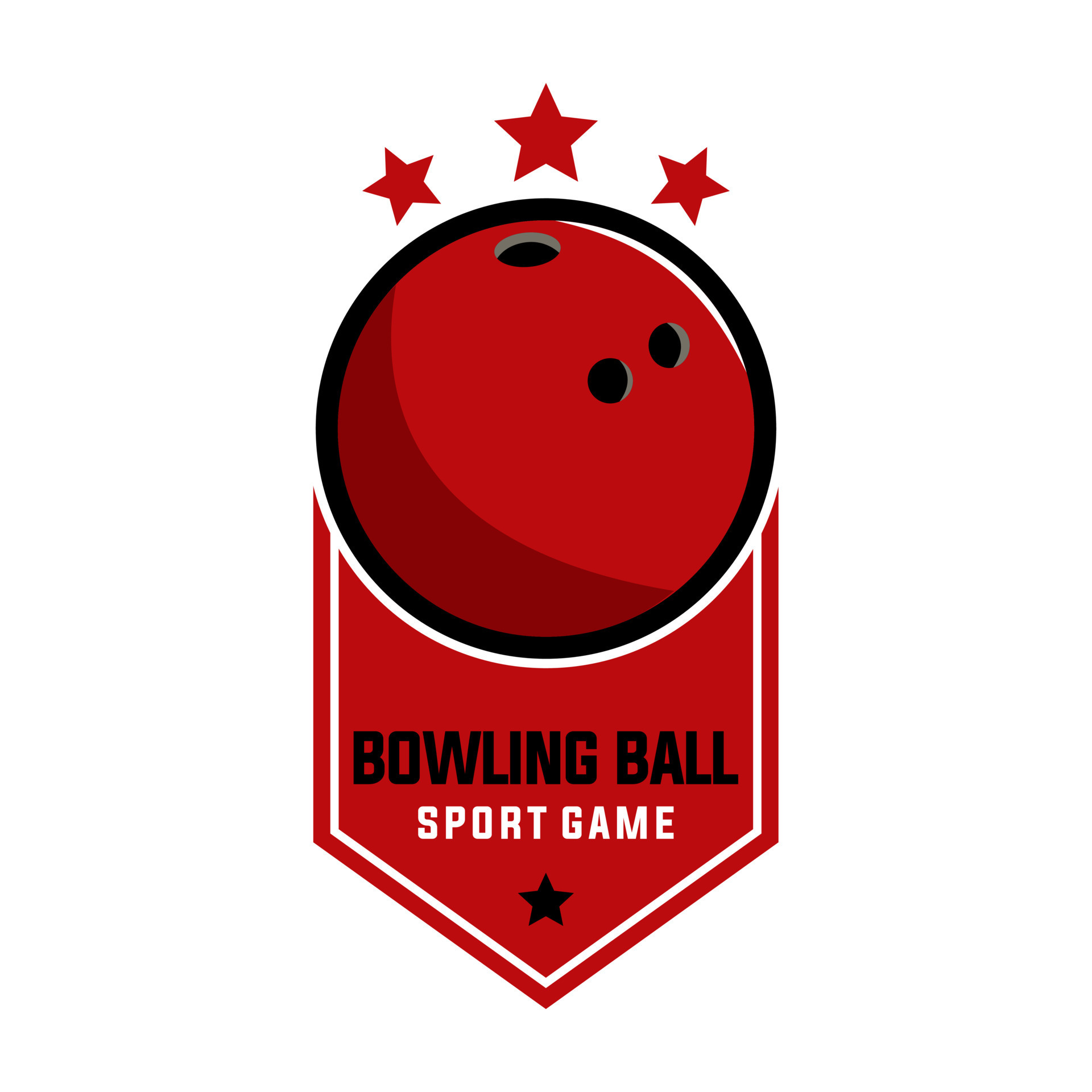 bowling sport vector template. sport ball graphic illustration in badge ...