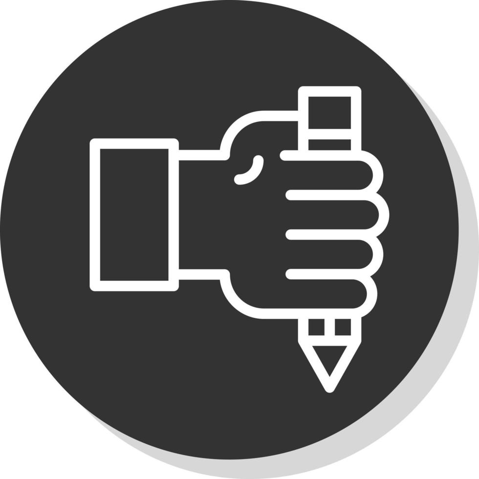 Hand And Pencil Vector Icon Design