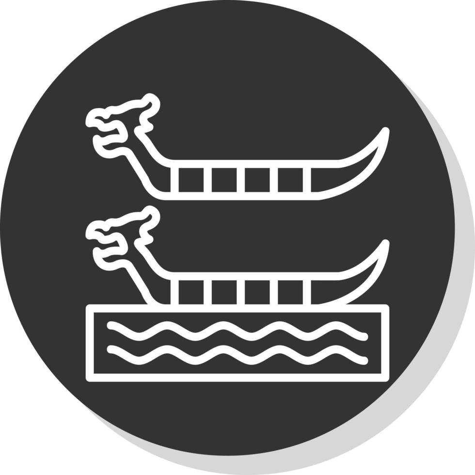 Dragon Boat Racing Vector Icon Design
