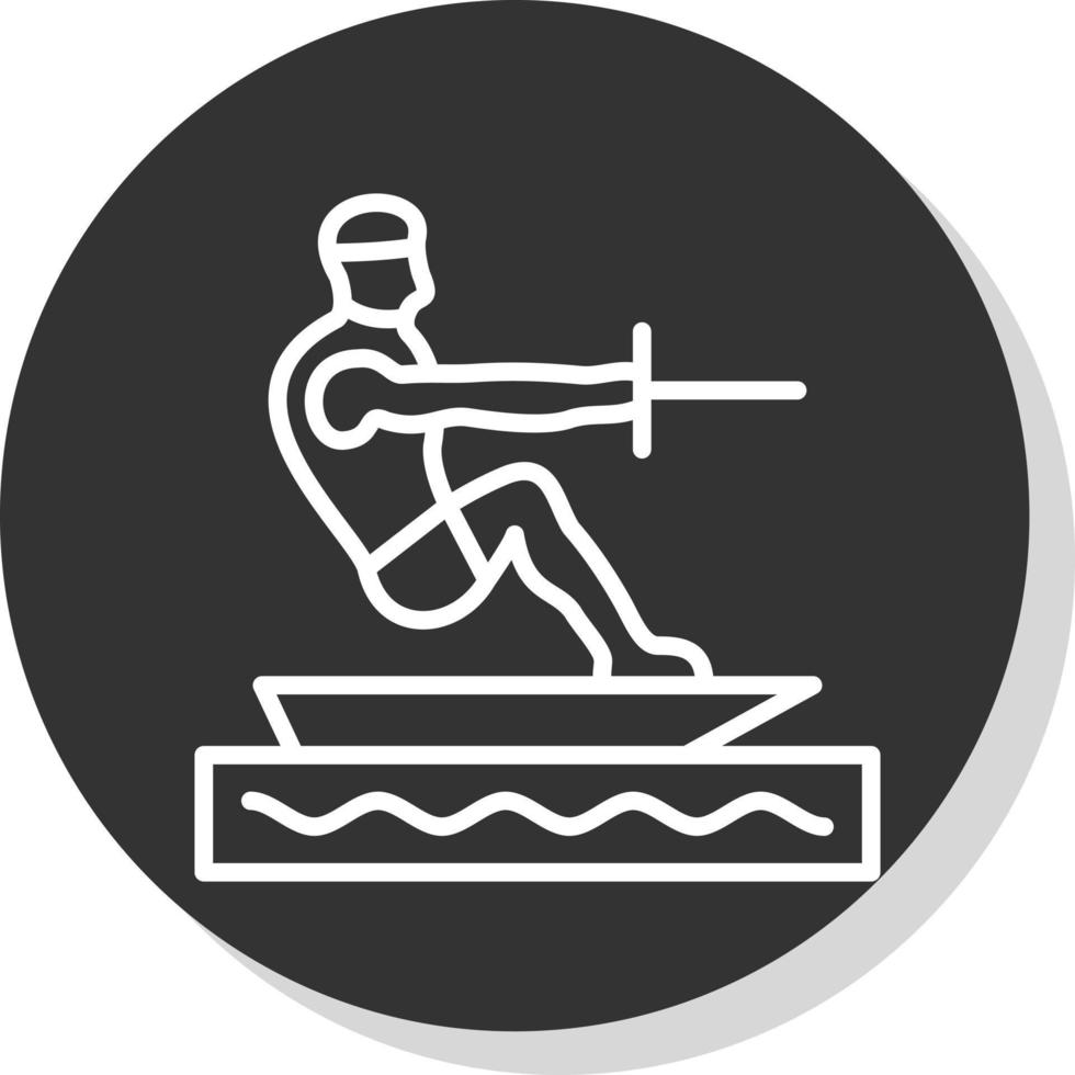 Barefoot Skiing Vector Icon Design