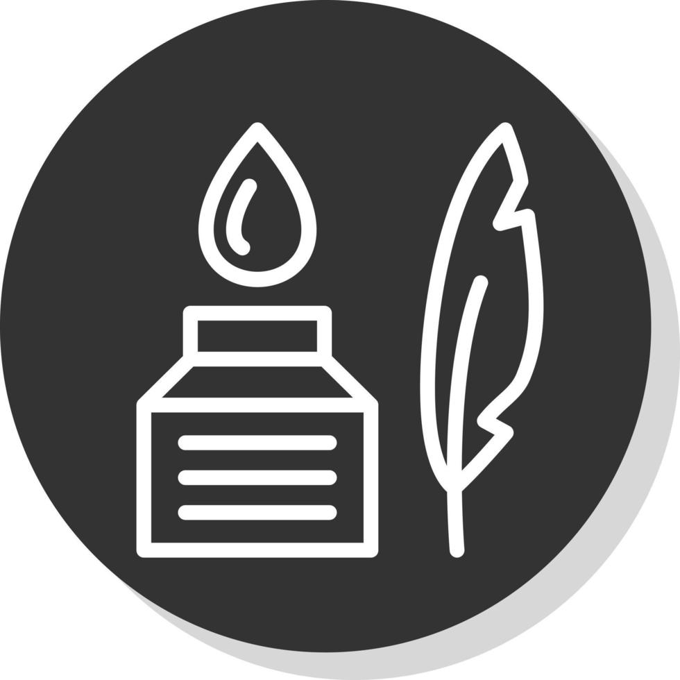 Feather And Ink Vector Icon Design