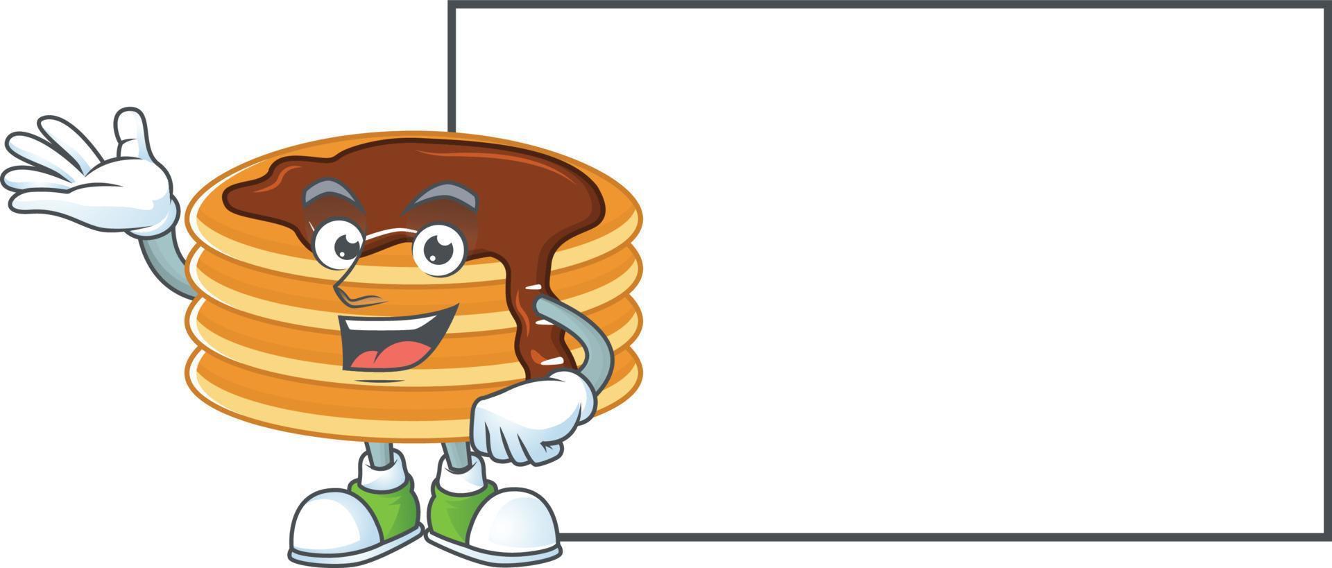 Chocolate cream pancake Cartoon character vector