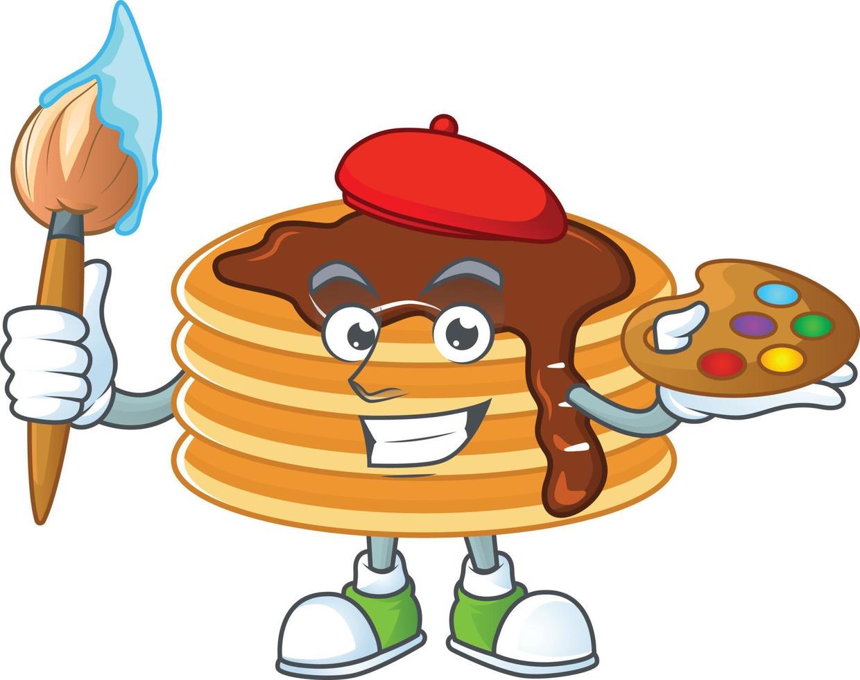 Chocolate cream pancake Cartoon character vector