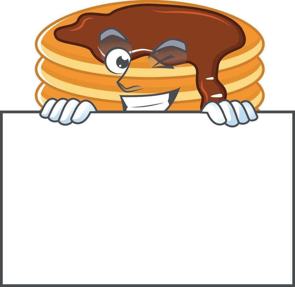 Chocolate cream pancake Cartoon character vector