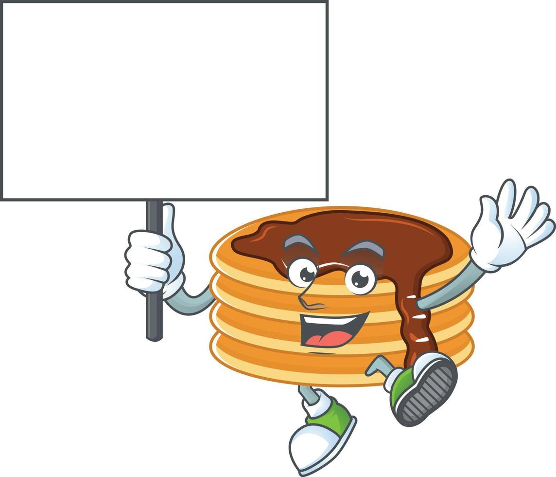 Chocolate cream pancake Cartoon character vector