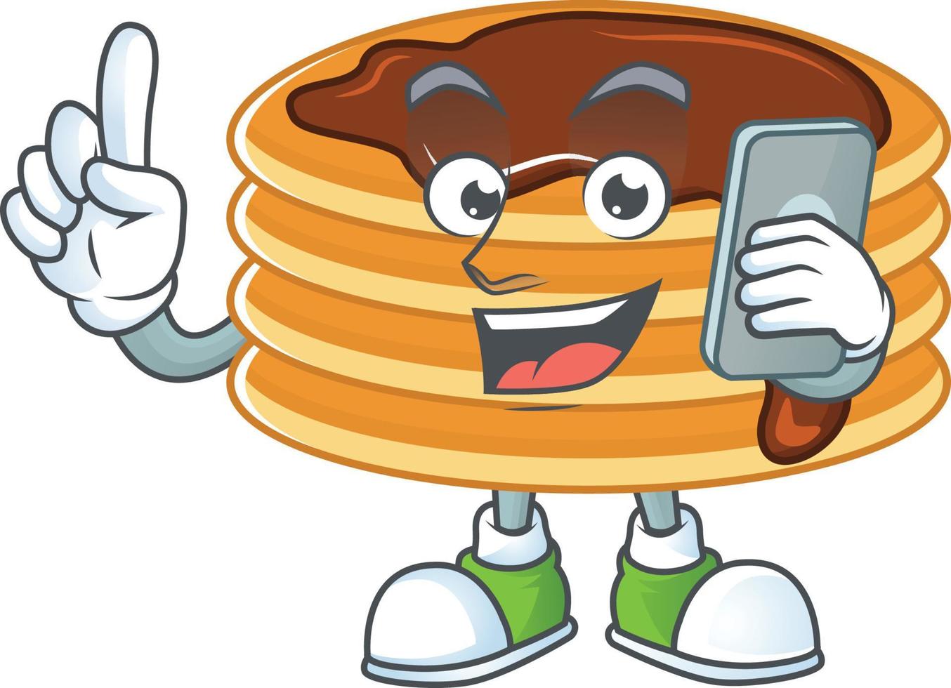 Chocolate cream pancake Cartoon character vector