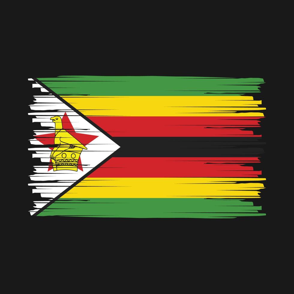 Zimbabwe Flag Brush vector