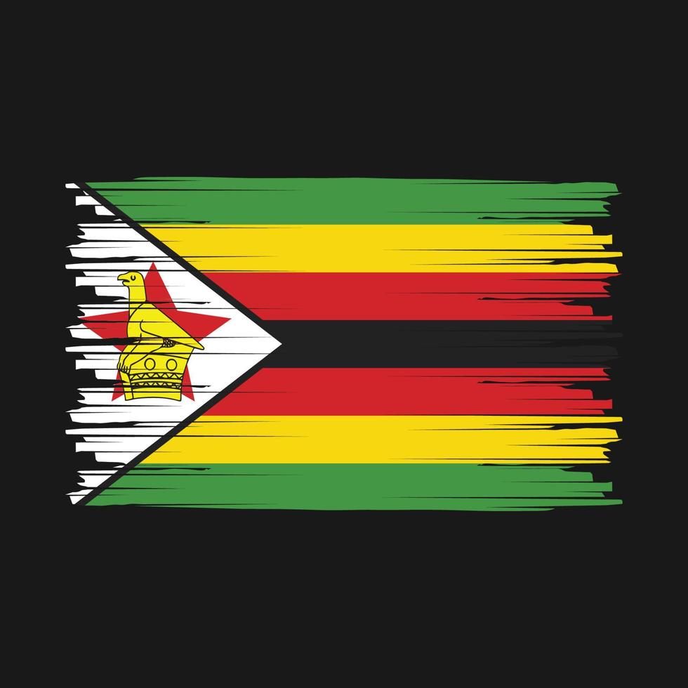 cepillo de bandera de zimbawe vector