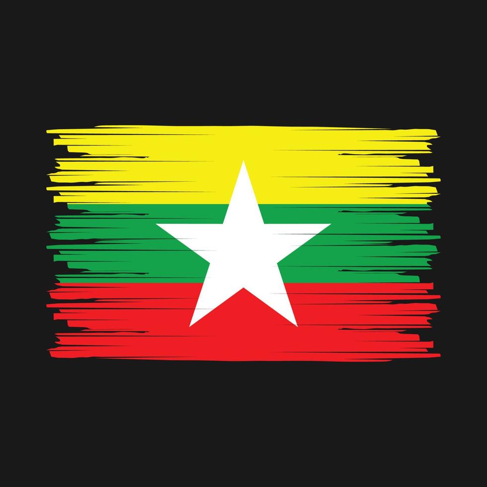 Myanmar Flag Brush vector